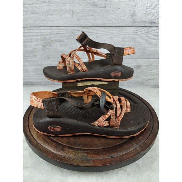 Chaco Z1 Sport Classic Sandals Single Strap Orange/Brown Women's Size 8 - Picture 8 of 9